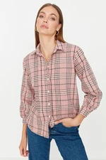 Trendyol Pink Woven Plaid Shirt