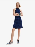 Blue-black women's patterned dress Desigual El Havre - Women