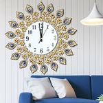 38x38cm Vintage Wall Clock Living Room Bedroom Large Clock Diamond Metal Home Decoration