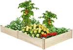 KingSo Raised Garden Bed 8×4×1FT Wooden Garden Bed Elevated Planter Box Outdoor Garden Raised Bed Kit for Vegetable Flow