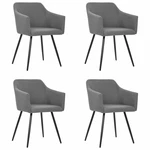 Dining Chairs 4 pcs Light Gray Fabric