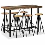 Bar Set 7 Pieces Solid Reclaimed Wood