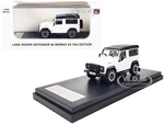 Land Rover Defender 90 Works V8 White with Black Top "70th Edition" 1/64 Diecast Model Car by LCD Models