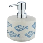 Modro-biely keramický dávkovač na mydlo Wenko Aquamarin, 475 ml