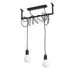 Čierne závesné svietidlo Nice Lamps Vakors, dĺžka 50 cm