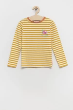 Detské tričko s dlhým rukávom Femi Stories žltá farba,