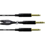 Cordial  audio Y kábel [1x jack zástrčka 6,35 mm - 2x jack zástrčka 6,35 mm] 0.90 m čierna
