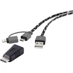 Renkforce Apple iPad / iPhone / iPod prepojovací kábel [1x USB 2.0 zástrčka A - 1x micro USB 2.0 zástrčka B, USB-C ™ zás