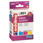 Edding Ink cartridge náhradný Canon CLI-526C/M/Y Multipack 3 kompatibilná kombinované balenie zelenomodrá, purpurová, žl