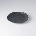 MADE IN JAPAN Mělký talíř s nepravidelným okrajem BB Black 24 cm černý