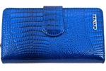 Dámská velká kožená lakovaná peněženka CONTI - modrá