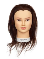 Cvičná hlava dámská s přírodními vlasy VALESKA, Original Best Buy - kaštanová 15 - 40 cm (0030221) + dárek zdarma