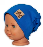 Baby Nellys Hand Made Dětská funkční čepice s dvojitým lemem - tm. modrá, vel. 98 (2-3r)