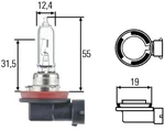 Žárovka HELLA H9 12V 65W PGJ9-5, 8GH 008 357-001