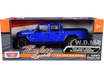 2021 Jeep Gladiator Rubicon (Open Top) Pickup Truck Blue 1/24-1/27 Diecast Model Car by Motormax