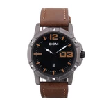 DOM Men Luxury Sport Wristwatch Men Watch Leather Strap Business Waterproof Quartz Watch