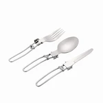 CAMPOUT 3 Pcs Tableware Set Stainless Steel Knife Fork Spoon Dinnerware Set Portable Outdoor Camping Picnic with Storage
