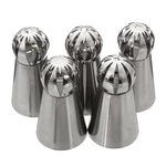 5pcs Stainless Steel Sphere Ball Icing Piping Nozzle Cup Cake Pastry Tips Decor