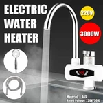 Bakeey 220V 3000W Electric Hot Water Faucet LED Display Instant Heating Kitchen Water Heater Stainless Steel Heating Dua