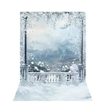 1.5x2.1m Snow View Balcony Studio Props Photography Backdrop Background Silk Material