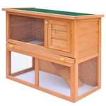 [EU Direct] vidaXL 90x45x80cm 170158 Outdoor Rabbit Hutch Small Animal House Pet Cage 1 Door Wood