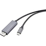 DisplayPort AV kabel Renkforce RF-4630696 RF-4630696, [1x zástrčka DisplayPort - 1x USB-C™ zástrčka], 1.00 m, černá