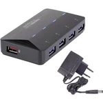 USB 3.0 hub Renkforce RF-3806031 4 + 1 port, černá