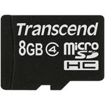 Paměťová karta microSDHC, 8 GB, Transcend Standard, Class 4
