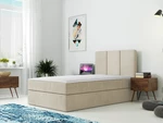 Moderní box spring postel Rest 100x200, levá, béžová Manila