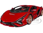 Lamborghini Sian FKP 37 Candy Red with Copper Wheels 1/24 Diecast Model Car by Bburago