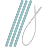 Minikoioi Flexi Straw with Cleaning Brush silikonové brčko s kartáčkem Aqua Green 3 ks