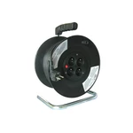 Kabel prodlužovací na bubne Solight 4 zásuvky, 50m, 3x 1,5mm2 (PB02) čierny predlžovací kábel na bubne • typ kábla: H05VV-F3 • 4× zásuvka 230 V • max.