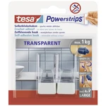 tesa POWERSTRIPS® háčiky tesa® Powerstrips® priehľadné  priehľadná, biela Množstvo: 2 ks