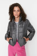 Trendyol Anthracite Water-Repellent Crop Quilted Inflatable Coat