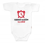 Body krátký rukáv Nejlepší budíček na světě, Baby Nellys, bílé, vel. 68 (3-6m)