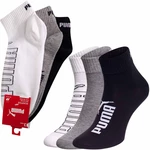 Sada tří párů ponožek v černé, šedé a bílé barvě Puma Elements - Dámské