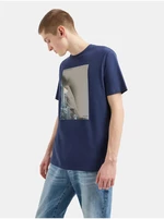 Tmavě modré pánské tričko Armani Exchange - Pánské