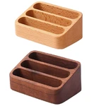 NEW-Beech Black Walnut Business Card Holder Solid Wood Business Card Holder Desktop Wooden Business Card Holder