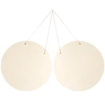 2 Sets DIY Door Hanging Sign Wooden Circles Crafts Chips Wheel Plain Slice Blank Signs