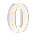 uxcell LED Letter Lights Number Light Battery Powered for Night Light Wedding Birthday Party (White, Number 0)