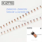 ZMM15 15V ZMM16 16V ZMM18 18V ZMM20 20V ZMM22 22V ZMM24 24V ZMM27 27V ZMM30 30V ZMM33V 33V ZMM36 36V ZMM39 39V LL34 500mW SOD-80