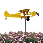 Airplane Weathervane 3D Wind Spinner Plane Outdoor Roof Wind Direction Indicator Windmill Home Garden Decor