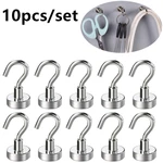 10Pcs Strong Magnetic Hooks Practical load bearing Hook Multi-Purpose storage For Home Kitchen Bar Storage Key Coat Cup Hanging