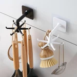 Self Adhesive Hooks 360 Degrees Rotatable Wall Hanger Kitchen Storage Spoon Hooks Multipurpose Wall Hanger Accessories For Bath
