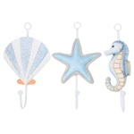 3 Pcs Outdoor Hooks Towels Wrought Iron Wall Bathroom Shell Hanging Coats Nautical Seashell Decor Office