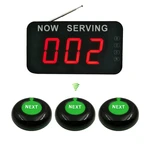 Restaurant Pager Simple Queue Management System with1 3 Digits Display+3 Call Button for Hospitals Clinics Waiter Call System