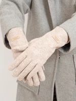Béžové teplé dámské rukavice