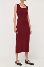 Sukně Max Mara Leisure vínová barva, midi