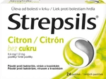 Strepsils pastilky bez cukru citrón 24 pastiliek