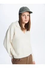 LC Waikiki Polo Neck Plain Long Sleeve Oversize Women's Knitwear Sweater